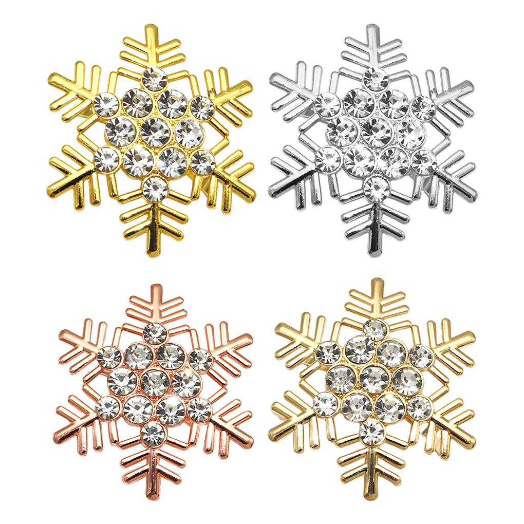 Мерцающие рождественские снежинки кольца для салфеток для элегантного украшения стола сплав кольцо для рта