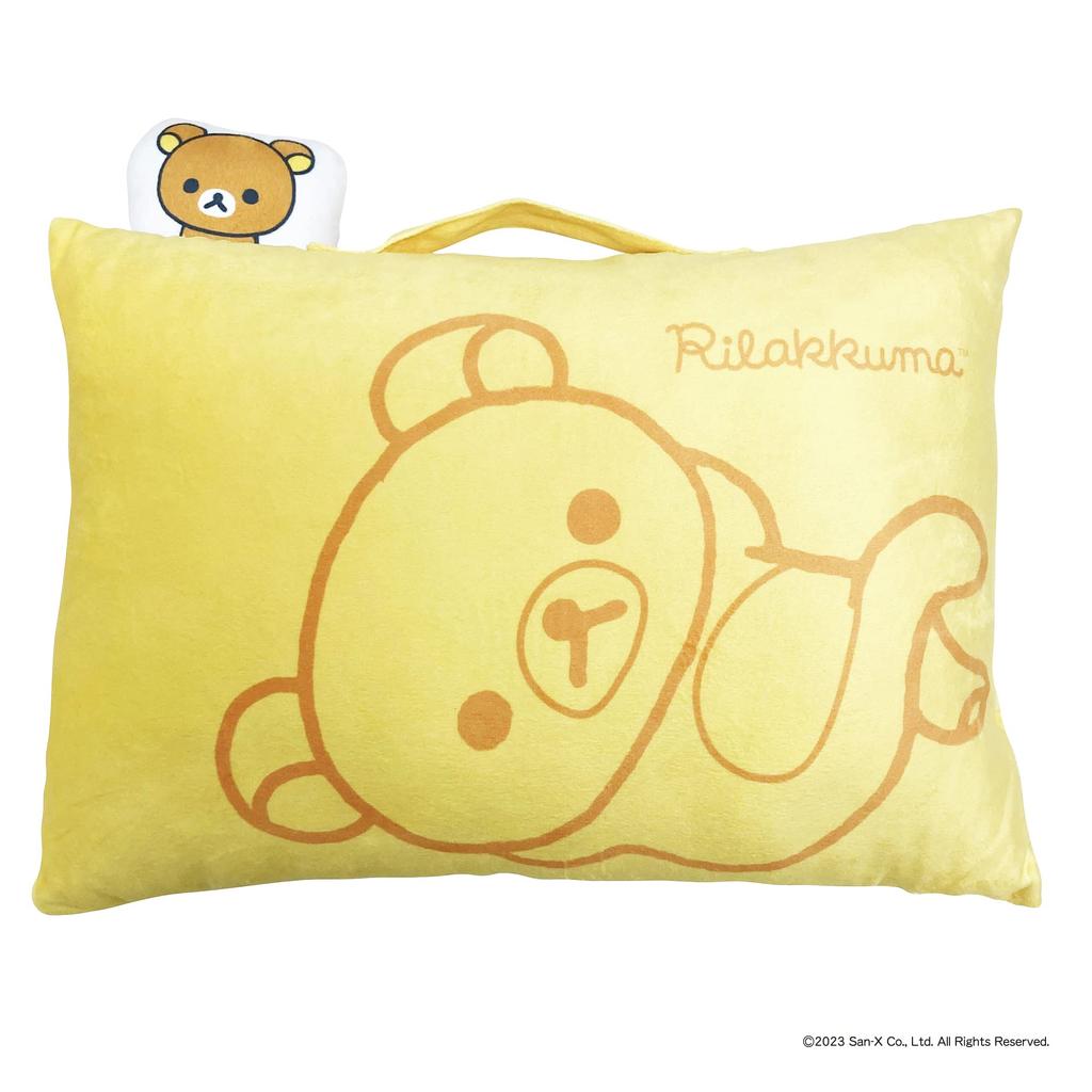 MORIPiLO Подушка для тела Morishita Rilakkuma 28x39 см с ручкой Мягкая игрушка Подушка с изображением персонажей Желтый 4621154 San-X