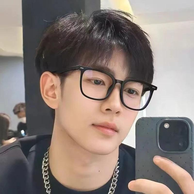 New Fashion Classic Rice Nail Frame Men'S Myopia Glasses Ultra Light Neutral High Quality Large Frame Anti Blue Light Glasses
