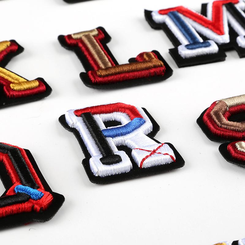 Duoku Embroidery 26 English Letters Three-Dimensional Embroidery Hat Emblem Badge Ironing Velcro Patch Clothing Accessories Cloth Sticker