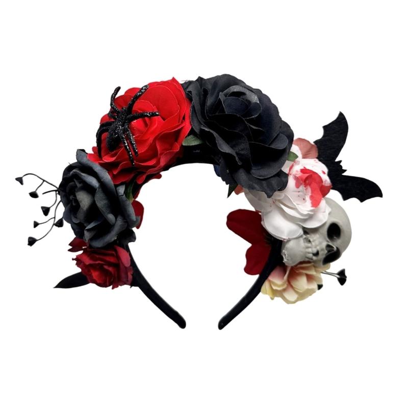 Halloween Theme Artificial Flower Hairband For Roleplay Event And Special Occasion Outfit Party Gathering Roleplay Props