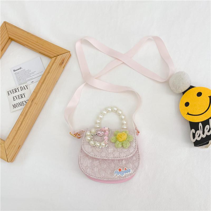 Adorable Mini Pearl Heart Flower Handbag For Kids Perfect For Daily Outfits