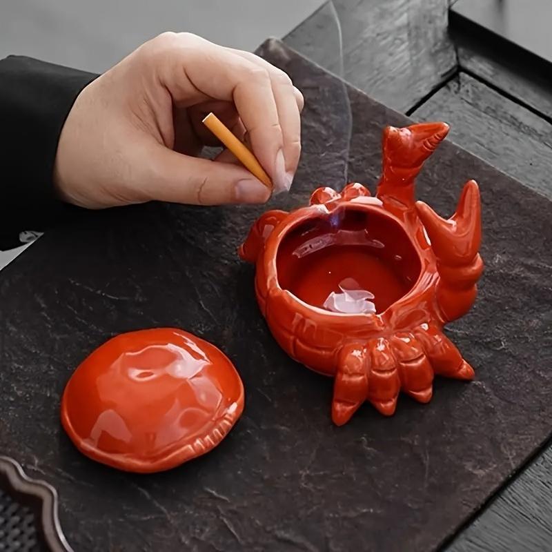 Краб Керамический Чайный Питомец Офис Дом Гостиная с Крышкой Защита от Летающей Пыли Китайские Милые Украшения Декор