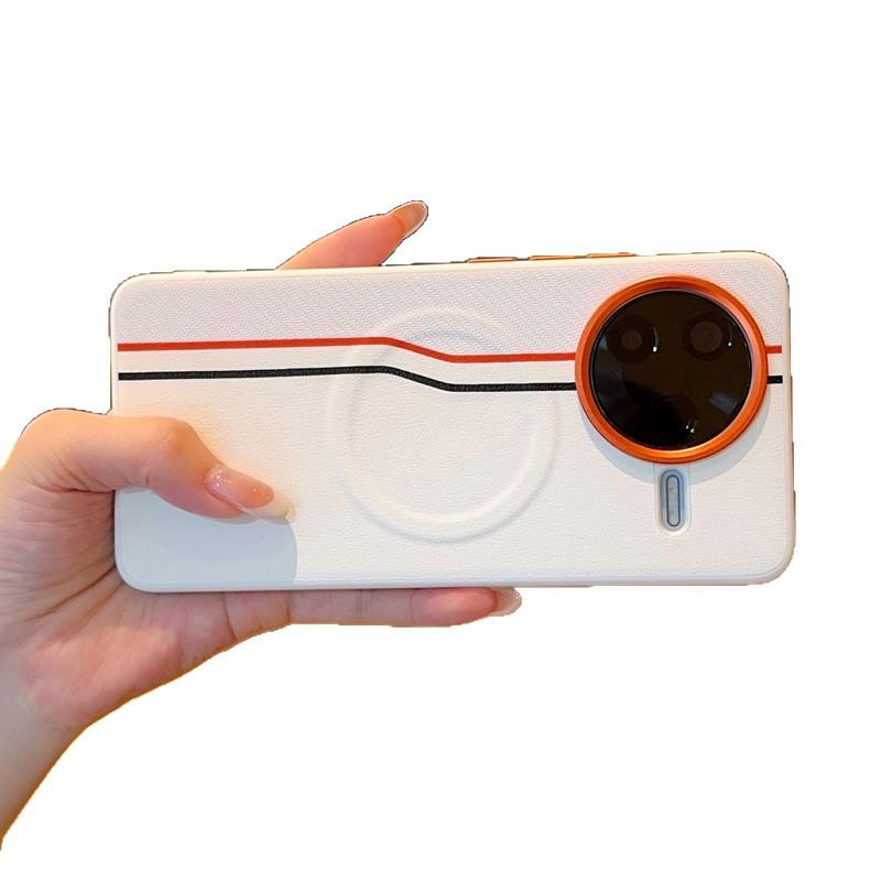 Redmi K80 Pro/Poco F7 Pro Золотая Полосатая Оранжевая Магнитная Чехол-Крышка для Телефона - Защитный Набор из 5 Штук