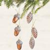 1Set Small Christmas Tree Ornament Glass Pinecones Acorns Christmas Pendant Glass Ornament 2024 Decoration Home Party New Year