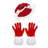 Mrs. Claus Costume for Adult Women Santa Claus Red Berry Bonnet Mob Cap with Lace Trim And Christmas Gloves Set for Xmas Party Cosplay Props