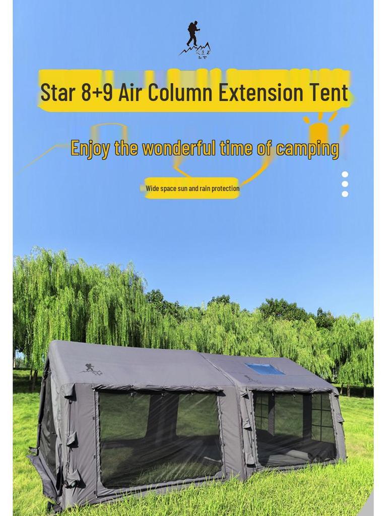 Starry Sky Inflatable Family Camping Tent: TC Cotton, All-Weather, No Installation Needed