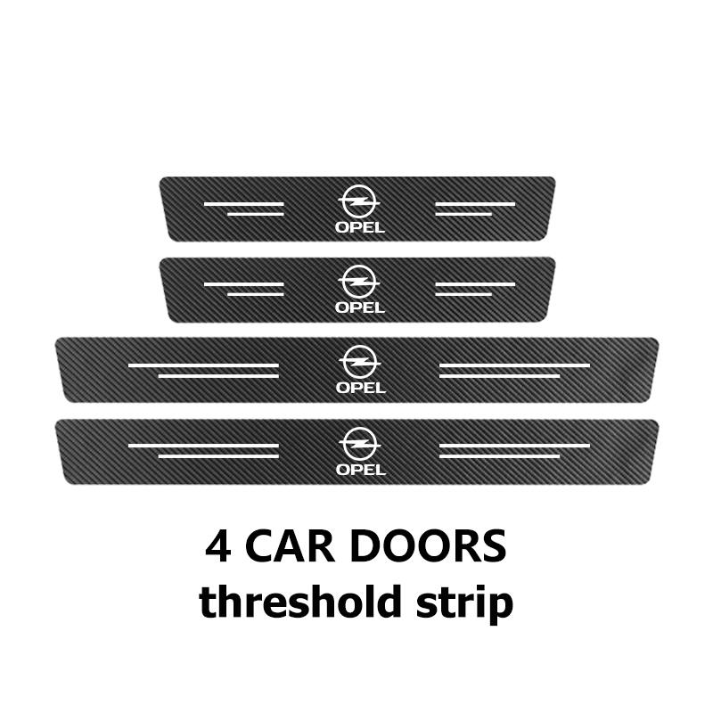 AAAYQ1 For Opel Car Door Sill Scuff Plate Decor Carbon Fiber Stickers Accessories OPC Astra J H G K Insignia Corsa D B E Mokka Meriva
