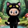 17 см Для костюма Labubu Косплей Сменный Ручной работы Черный Кот Плюшевый Набор Юбка Кукла Labubu Костюм