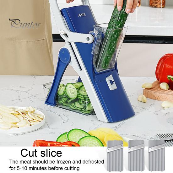 Регулируемый овощерезка-слайсер из нержавеющей стали с противоскользящей прокладкой, многофункциональный кухонный измельчитель, съемная конструкция для дома, ресторана, пекарни