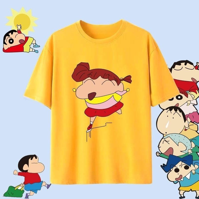 Crayon Shin Chan Shinnosuke Shiro Kazama Print T Shirt Women Unisex Oversized Cute Cartoon Short Sleeve Casual Tee
