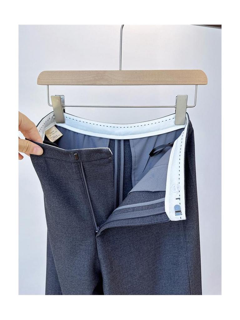 Ladies' Luxury Wool-Blend Wide-Leg Trousers: Elegant Old Money Style for Spring, Autumn, and Winter