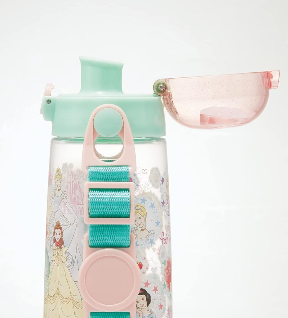 Skater Water Bottle, 480ml, Disney Princess 23, One-Push Plastic, for Girls, PDDR5