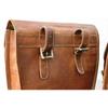 Leather Motorcycle Saddle Bags Two Brown Leather Side Pouch Panniers Real Goat