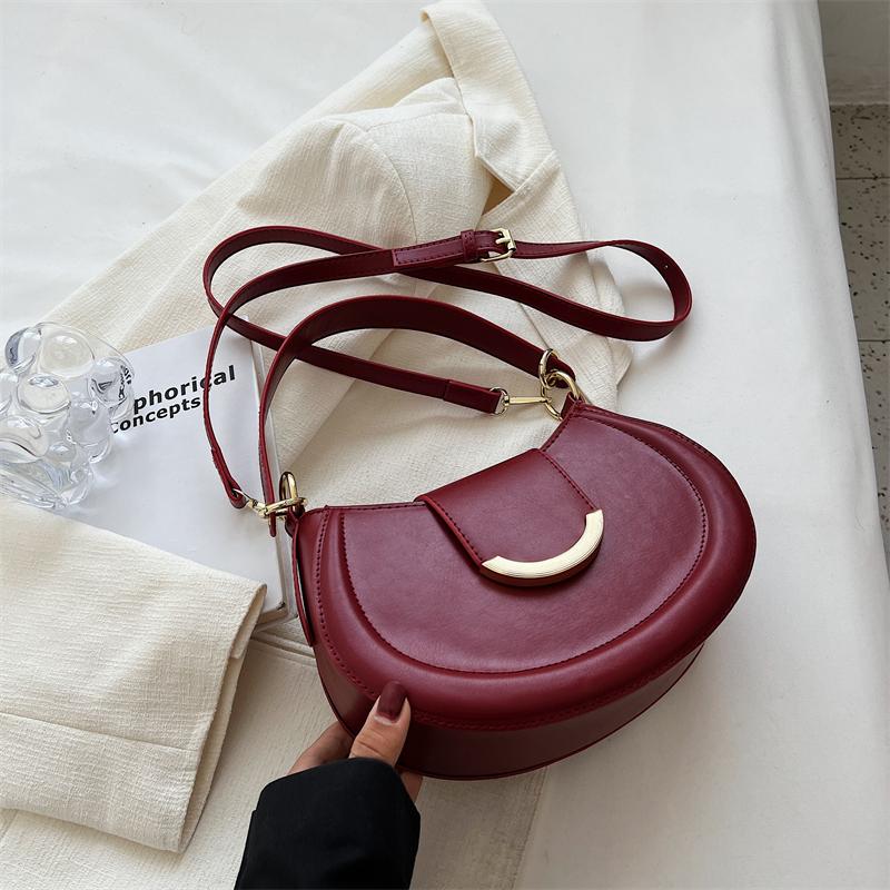 Saddle Shoulder Bags For Women 2024 New Small Women Underarm Bag High Quality Leather Women's Crossbody Bags Handbags And Purses