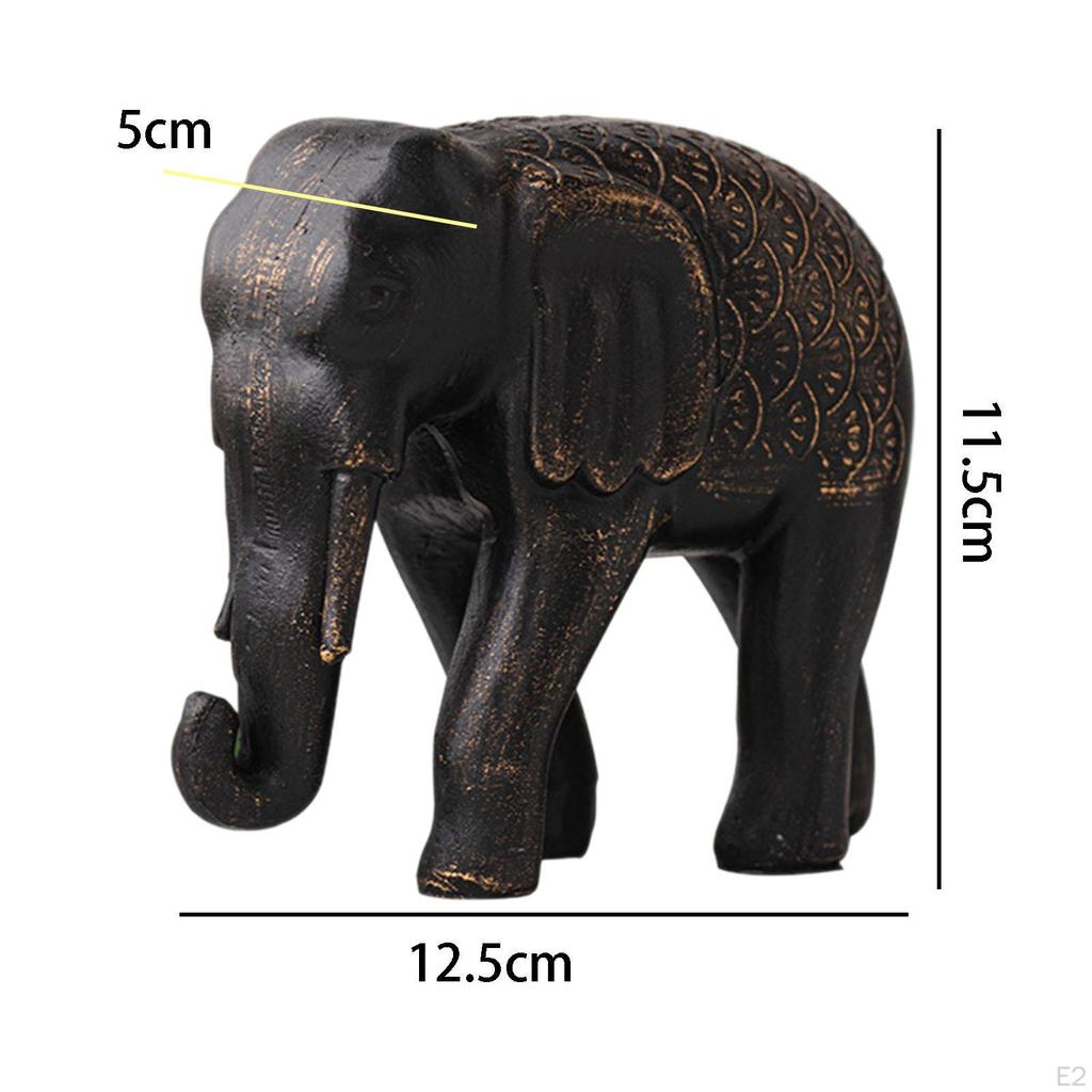 Скульптура животного, коллекционная фен-шуй, украшение для дома, статуя слона из смолы, настольная фигурка для
