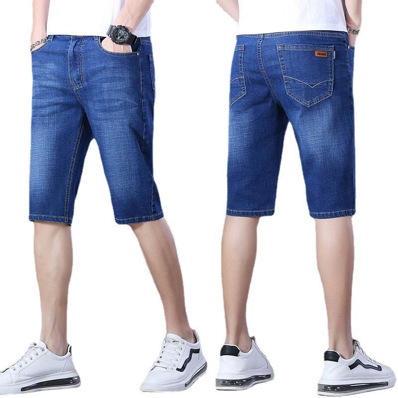 Летние модные джинсовые шорты мужские тонкие 5 очков в брюках повседневные пять спортивных шорт свободные прямые узкие брюки