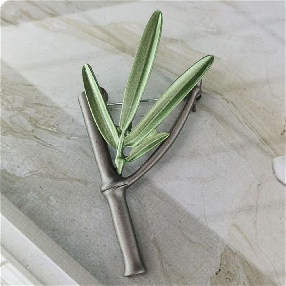 Japanese And Korean Jewelry Bamboo Emerald Green Shawl Buckle Antique Women'S Pin Silk Scarf Buckle, Brooch