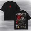 Винтажная футболка с кислотной стиркой Maliketh из Elden Ring - Футболка Gurranq Black Blade и детская футболка, Руна Предопределенной Смерти, Подарок Для Геймера.