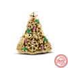 925 Silver Heart Christmas Hat Socks House Tree Apple Ice Crystal Snow Winter Beads Fit Original  Charms Bracelet Jewelry