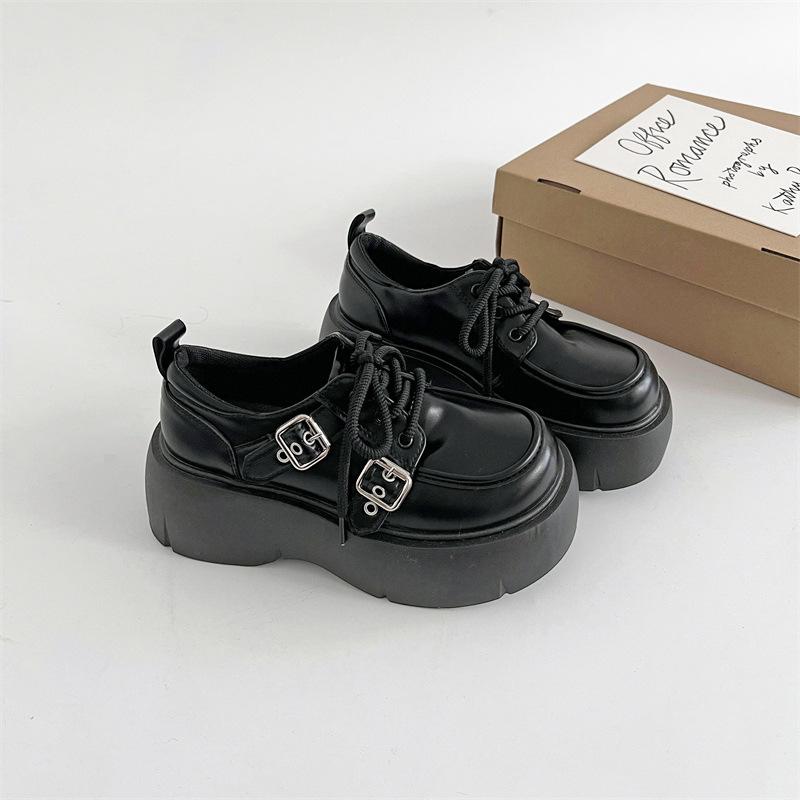 Ретро британский стиль универсальные туфли на высокой платформе женские кожаные туфли 2025 года новые осенне-зимние юбки туфли Мэри Джейн