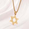 Модное ожерелье из титановой стали: Унисекс Подвеска из нержавеющей стали в виде полой звезды, Длинная цепочка