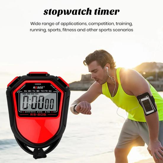 Stopwatch Timer Lightweight Waterproof Digital Display Timer for Sports Coaches Swimming Running Training