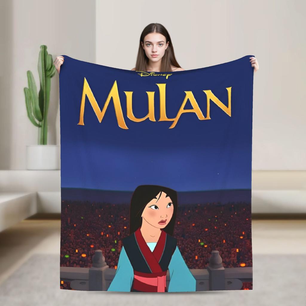 Mulan Cartoon Blankets Airplane Travel Flannel Throw Blanket For Outdoor Soft Warm Custom Quality Bedspread Birthday Gift