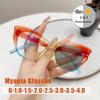 Men's and Women's Large Frame Photochromic Myopia Glasses Gradient Frames Fashion Anti-blue Light Short Sight Glasses