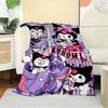 1pc Kuromi Flannel Blanket - Seasonal Home Decor, Seasonal, Comfortable, Machine Washable Gift for All Ages, Suitable for All Family Availab
