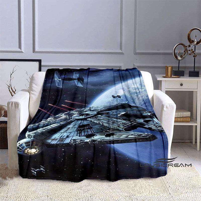 This Star Wars Cartoon Print Blanket Is Suitable for Use on Sofas, Beds, Travel, Camping, and Also Makes A Great Gift.