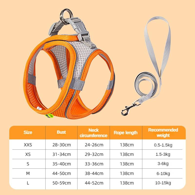 Летний сетчатый защитный жилет и поводок для маленьких собак, аксессуары для собак, регулируемая шлейка для щенков и кошек, товары для домашних животных, ошейник для домашних животных