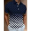 2024 New Men Summer Short Sleeve Fashion 3D Digital Print Casual Polo Shirt , Men Golf Polo Shirt .