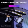 Проводные наушники с микрофоном, двойной штекер 3,5 мм, полувкладыши, шумоподавление, управление линией, запись потоковой передачи в реальном времени, игровые наушники-вкладыши