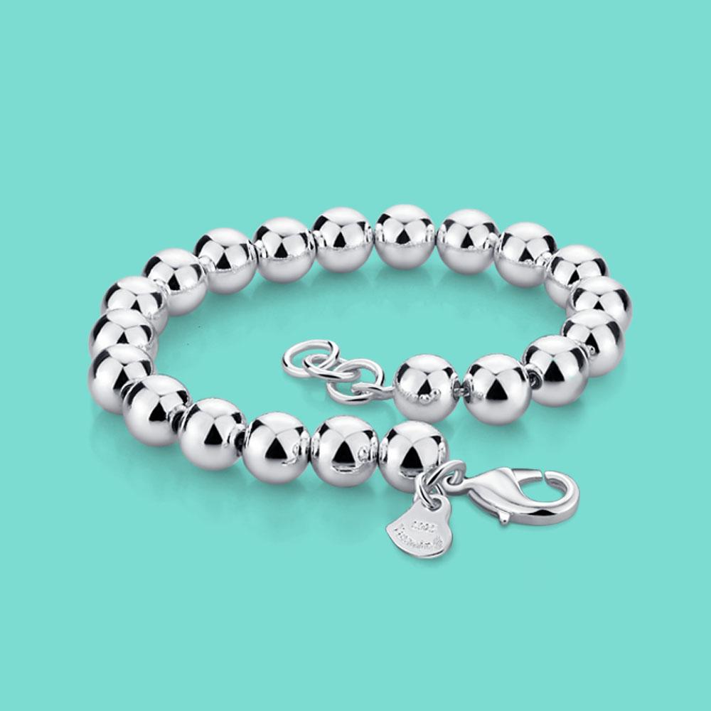 Женский браслет из стерлингового серебра 925 пробы, этнический браслет с подвеской «Бал», серебряные украшения с подвесками, цепочка 20 см, чистое серебро