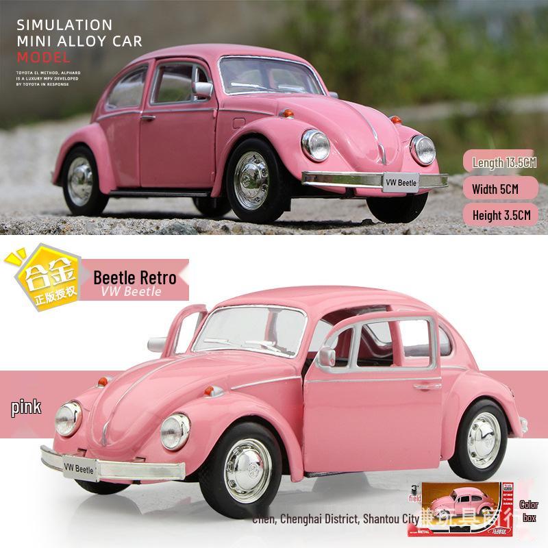 1:36 Розовая модель автомобиля с сердечками для девочек - Игрушечная машинка из сплава в стиле инфлюенсера Douyin