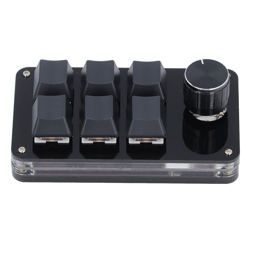 Macro Mechanical Gaming Keyboard 6 Keys 1 Knob Programming Macro Pad for Laptop Computers
