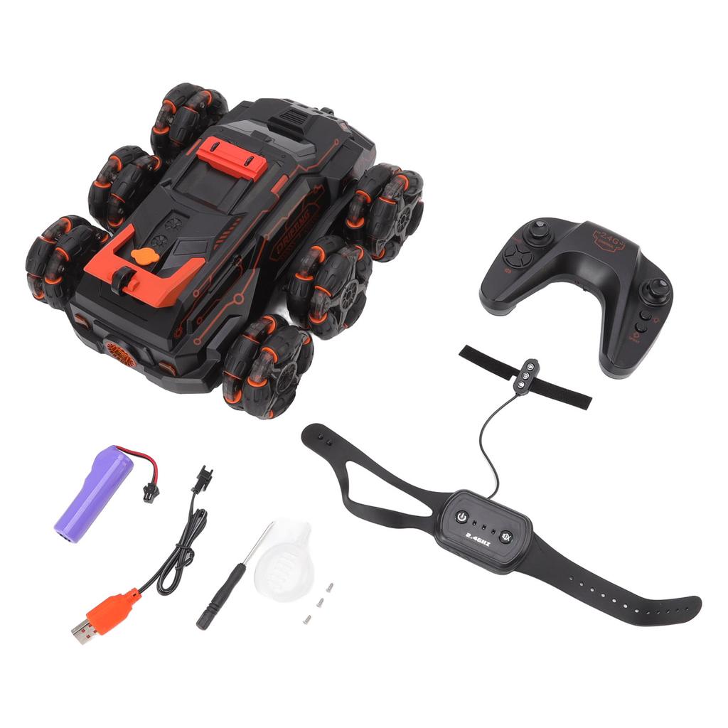 RC Stunt Car 2.4G Gesture Sensing 360 Degree Rotation Dual Remote Control Swing Arm 6 Wheels RC Off