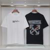 Off-White Летняя мужская и женская футболка оверсайз из чистого хлопка с разноцветной вышивкой стрел, уличный стиль