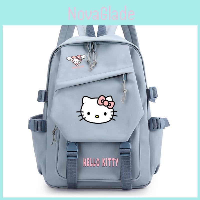 Рюкзак Hello Kitty для девочек и подростков, нейлоновый, с мультяшным принтом, с дышащими лямками