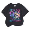 Boys' and Girls' Fashionable Birthday-Themed Printed Round-Neck Short-Sleeve T-Shirts—Summer Children's Loose-Fit Casual Tops