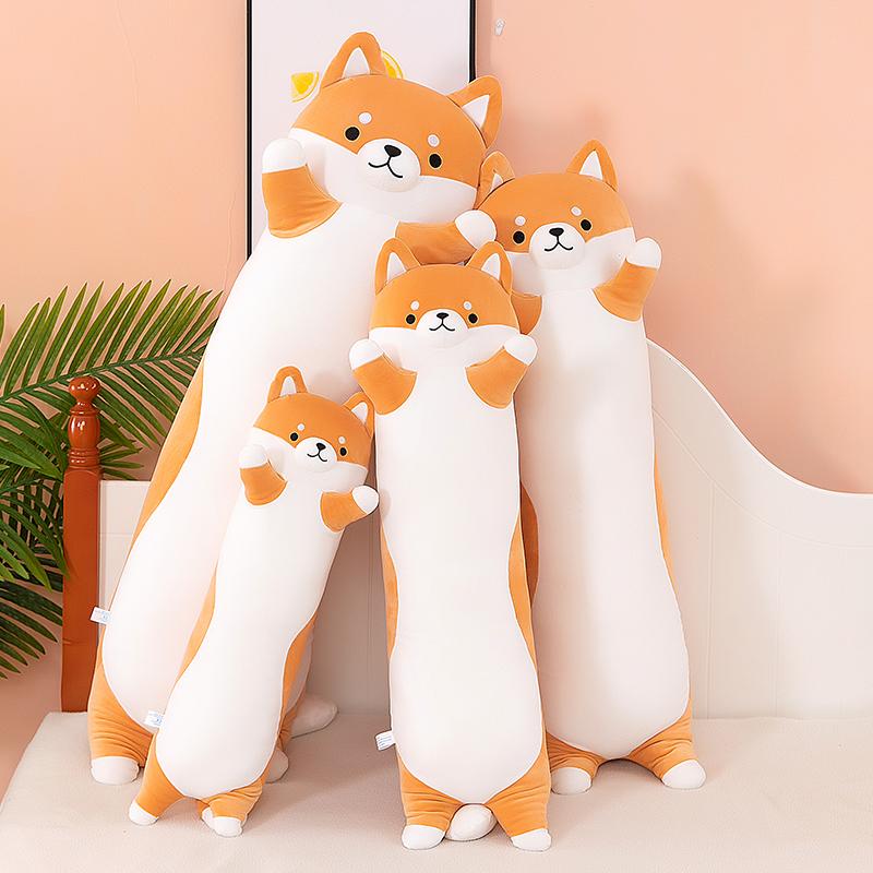 130cm Shiba Inu Doll Throw Pillow Doll Girl Stuffed Toy Legs Rag Doll Long Bed Dog Sleeping Boy Plushie