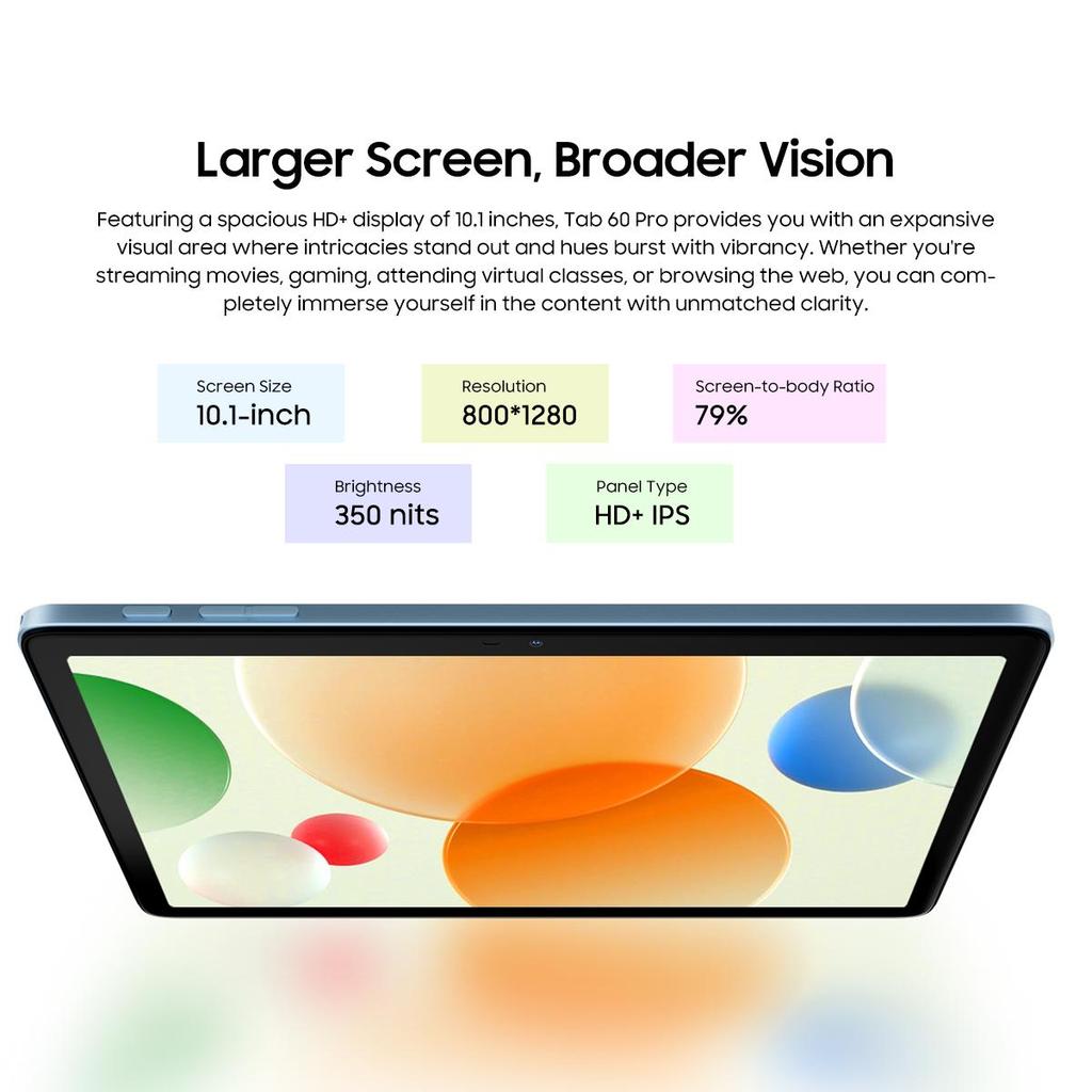 Blackview Планшет Tab 60 Pro SET 10,1 дюйма RAM 24 ГБ ROM 128 ГБ Android 14 WiFi 6 Widevine L1 4G