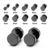 2 Pcs/1 SetBlack Stainless Steel Fake Cheater Ear Plugs Gauge Body Jewelry Pierceing Men's Earring Fashion Personalized Ear Item