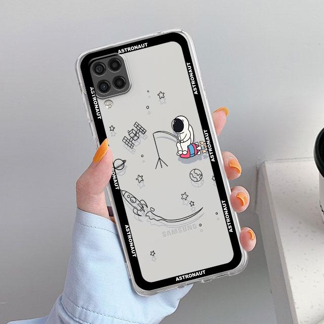 Милый прозрачный чехол с космонавтом для Samsung Galaxy A52 A12 A51 A32 A21s A71 A32 A22 50 A70 A31 A72 5G Чехол для телефона