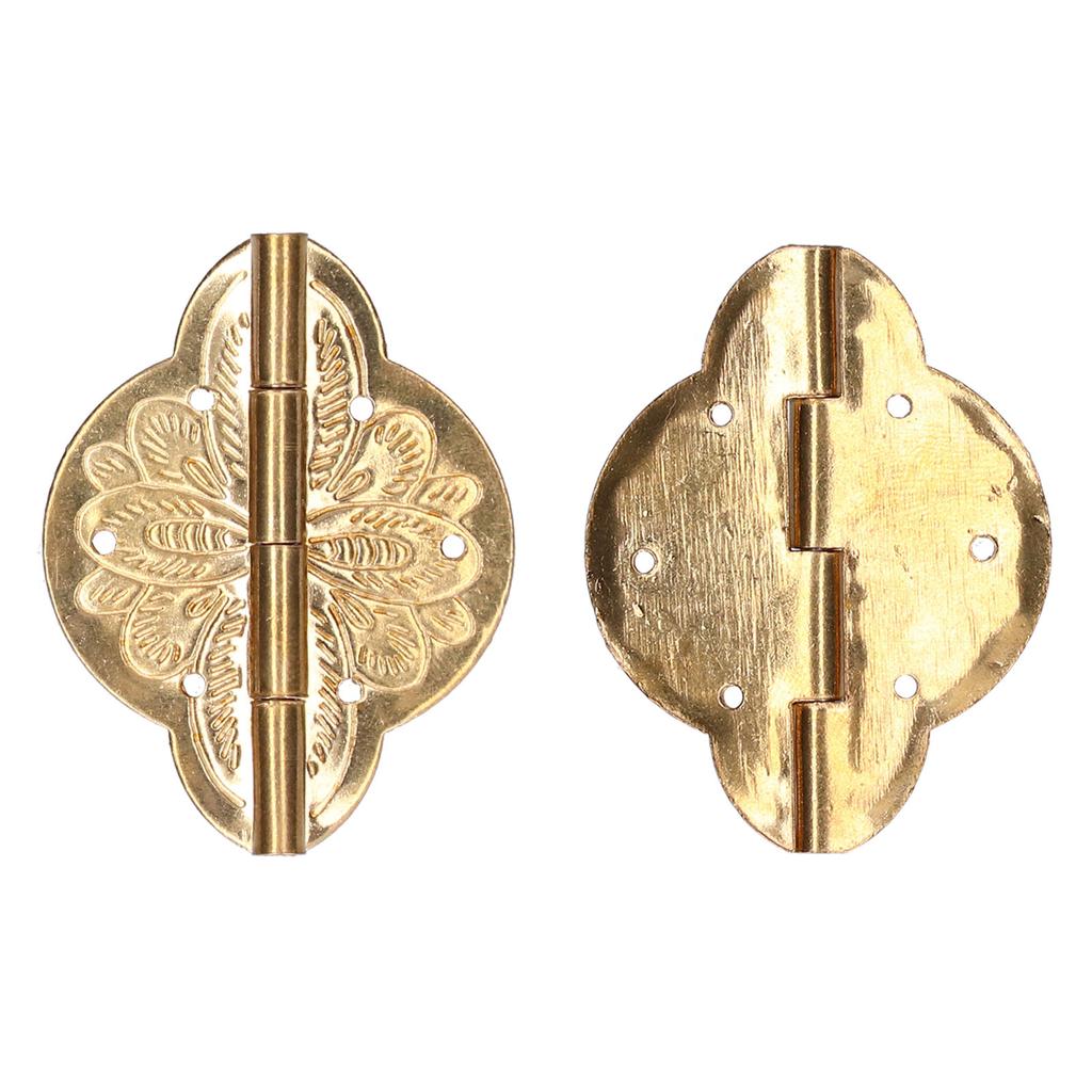2Set Antique Hinge Small Brass Hinge for Drawer Door Cabinet Wardrobes Foldable Table Home