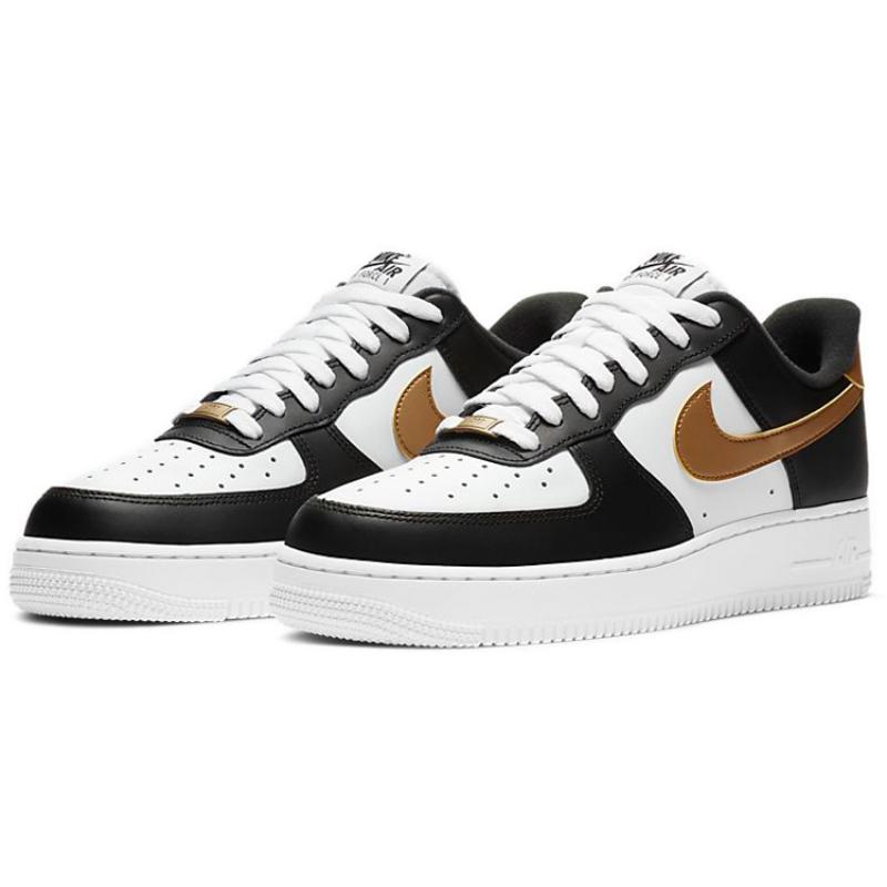 Nike Кроссовки Air Force 1 Low Черные Белые Металлик Золото CZ9189-001