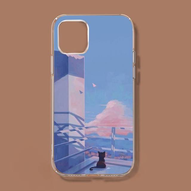 Чехол для телефона с милыми японскими кошками в стиле ретро для Iphone 11 12 13 Mini Pro Xs Max 8 7 6 6s Plus X 5S Se 2020 Xr