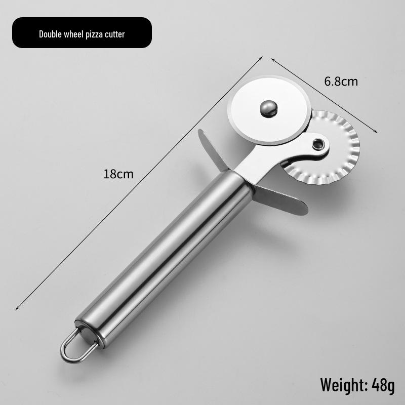 Набор из нержавеющей стали для резки пиццы и лопатки для торта: Одинарный/двойной роликовый и треугольный нож для выпечки торта