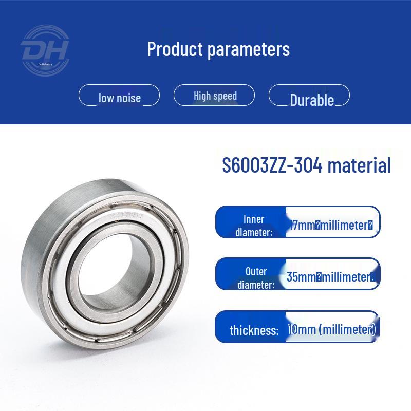 Подшипники из нержавеющей стали S6000, S6001, S6002, S603, S604 - Материал 304